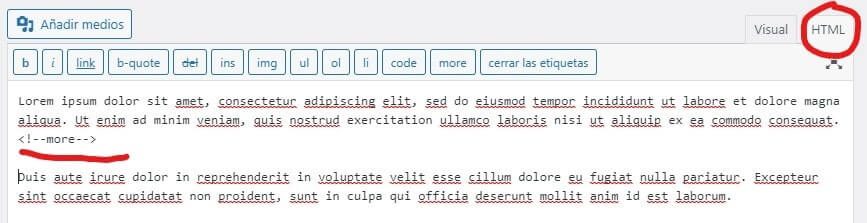 elija la opción HTML para agregar un botón